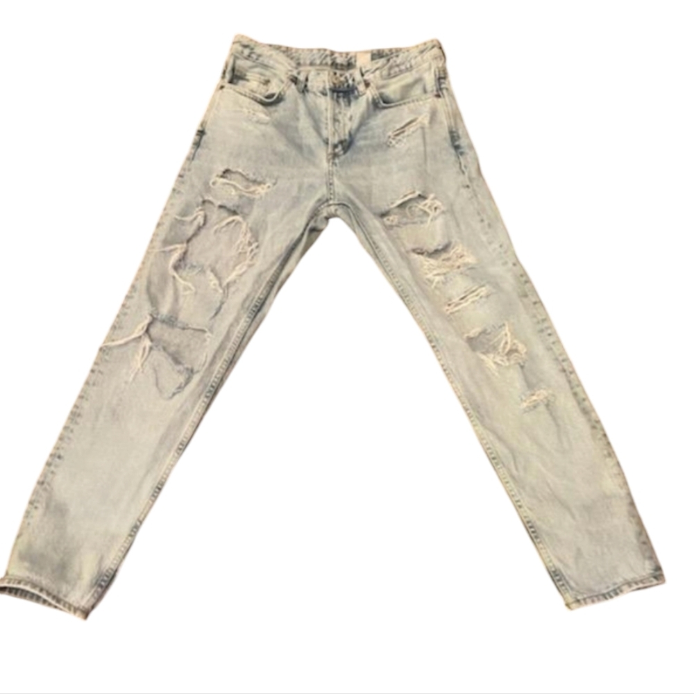 Denim Distressed Boyfriend Jeans